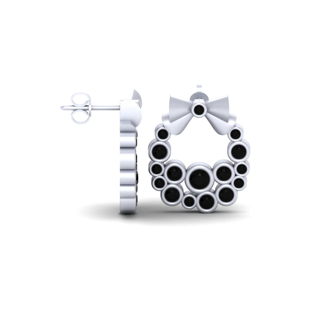 SILVER CHRISTMAS WREATH EARRINGS