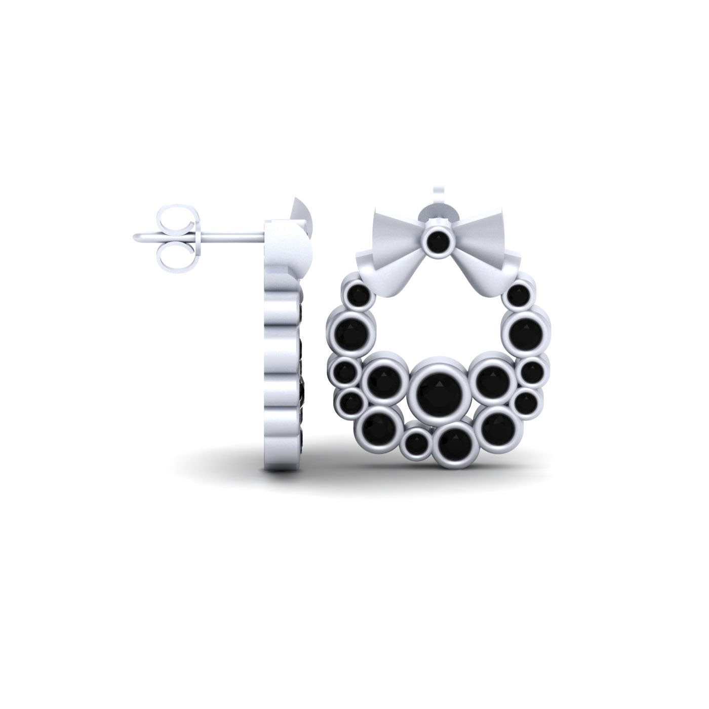 SILVER CHRISTMAS WREATH EARRINGS
