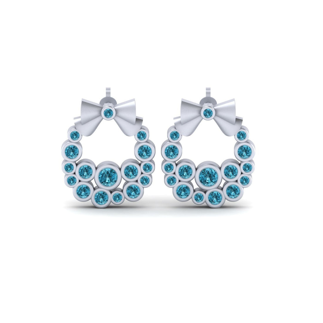 AQUA DIAMOND WREATH EARRINGS