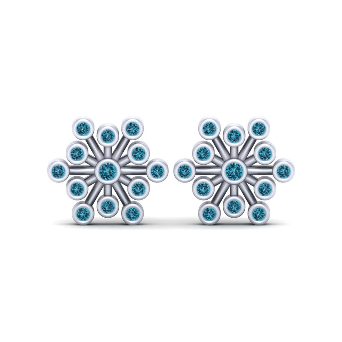 AQUA DIAMOND SNOWFLAKE EARRINGS