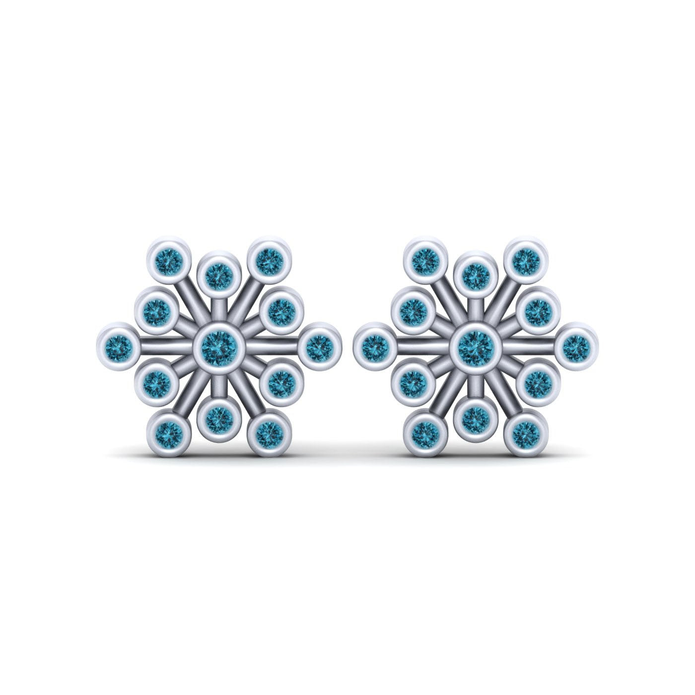 AQUA DIAMOND SNOWFLAKE EARRINGS