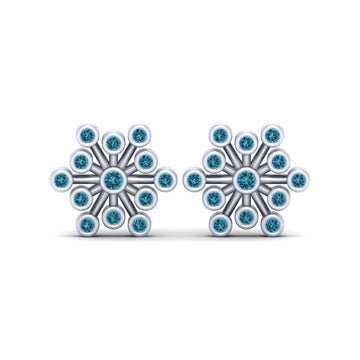 AQUA DIAMOND SNOWFLAKE EARRINGS