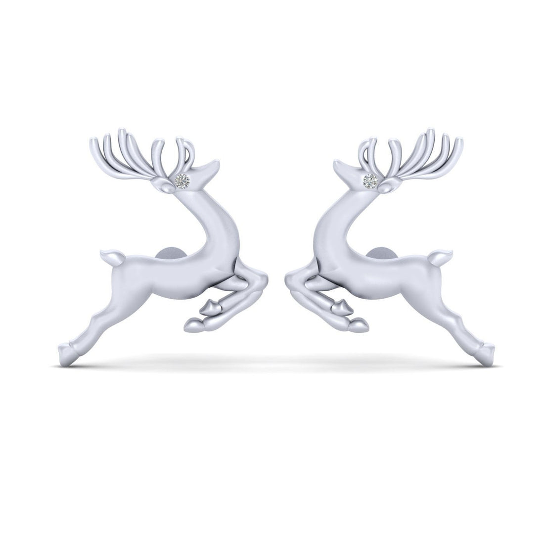 SILVER CHRISTMAS REINDEER EARRINGS