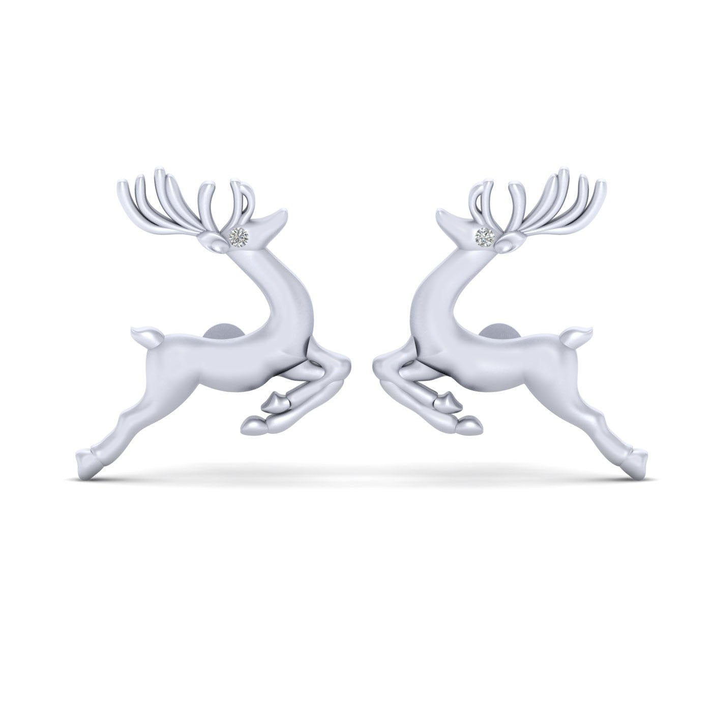 SILVER CHRISTMAS REINDEER EARRINGS