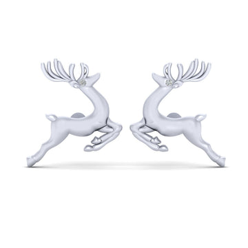 SILVER CHRISTMAS REINDEER EARRINGS