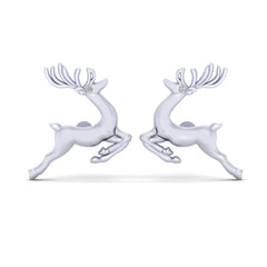 Silver Christmas Reindeer Earrings Christmas Jewelry Xmas Earrings Gift