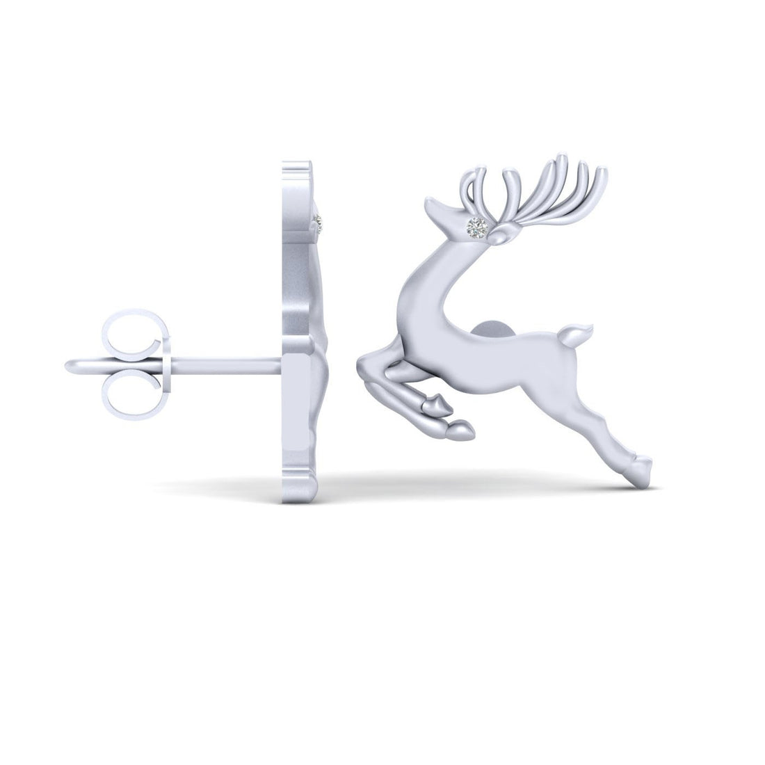 SILVER CHRISTMAS REINDEER EARRINGS