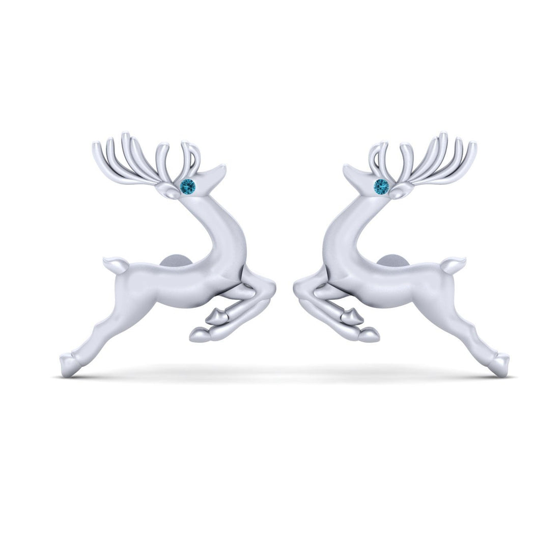 AQUA DIAMOND REINDEER EARRINGS