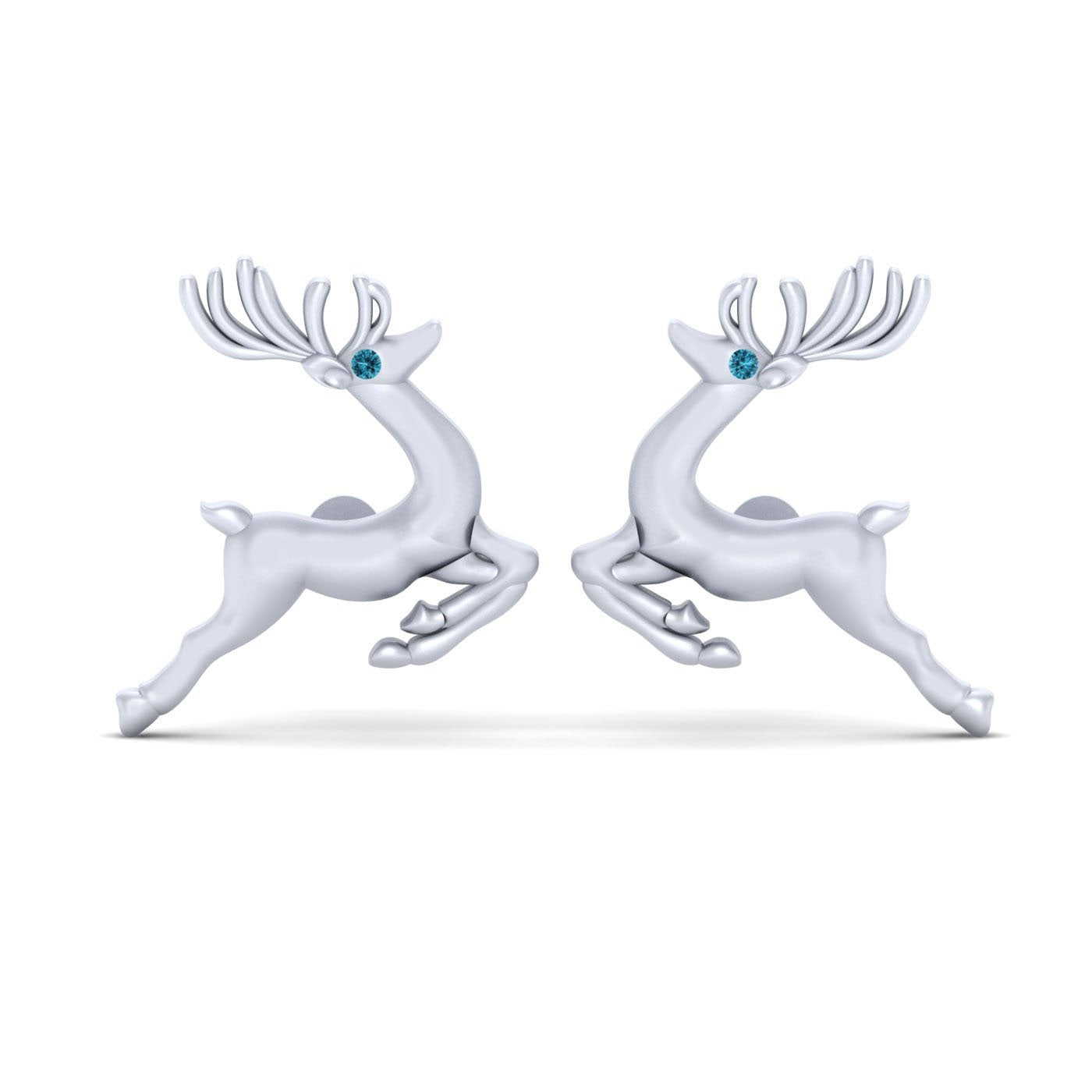 AQUA DIAMOND REINDEER EARRINGS