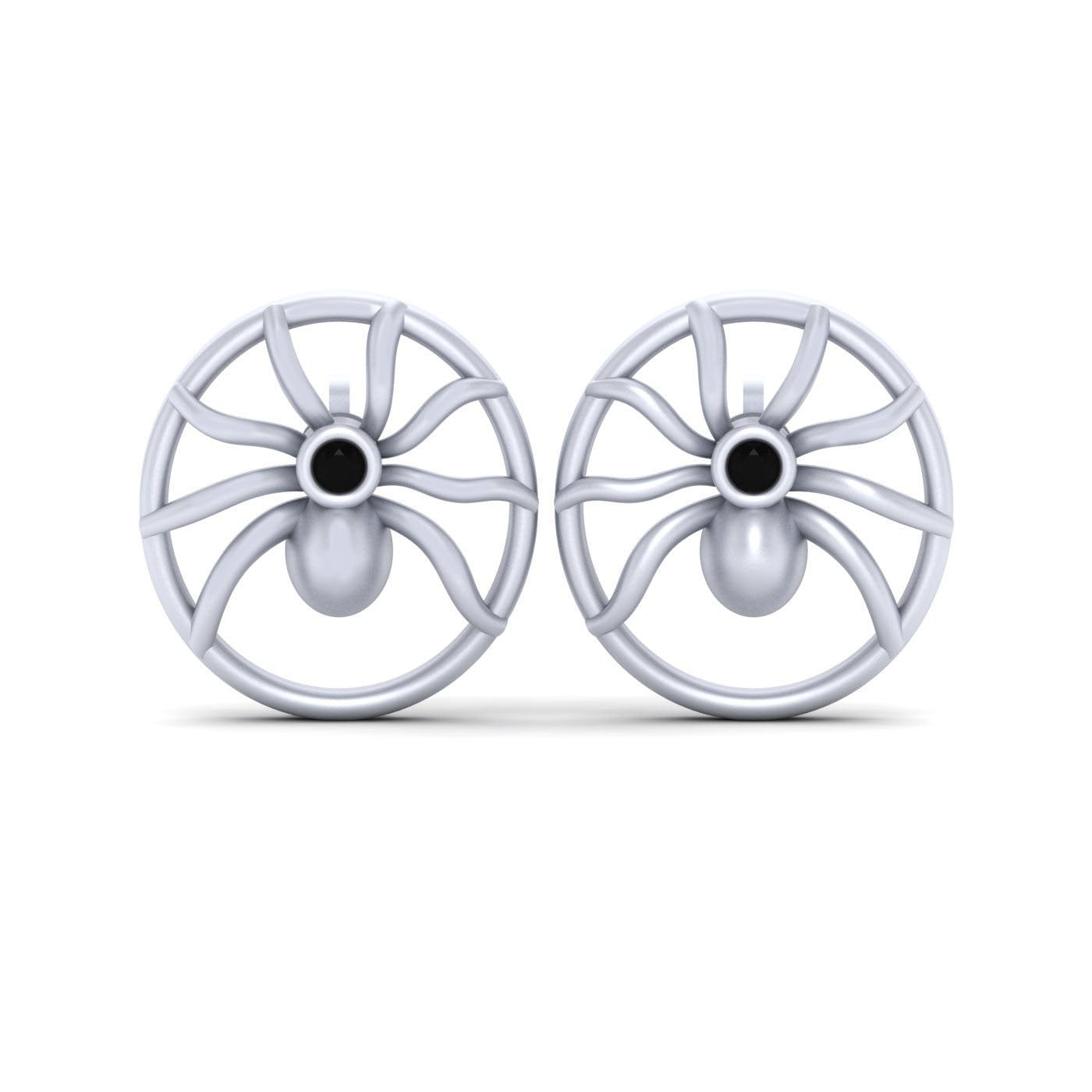 SILVER SPIDER STUD EARRINGS