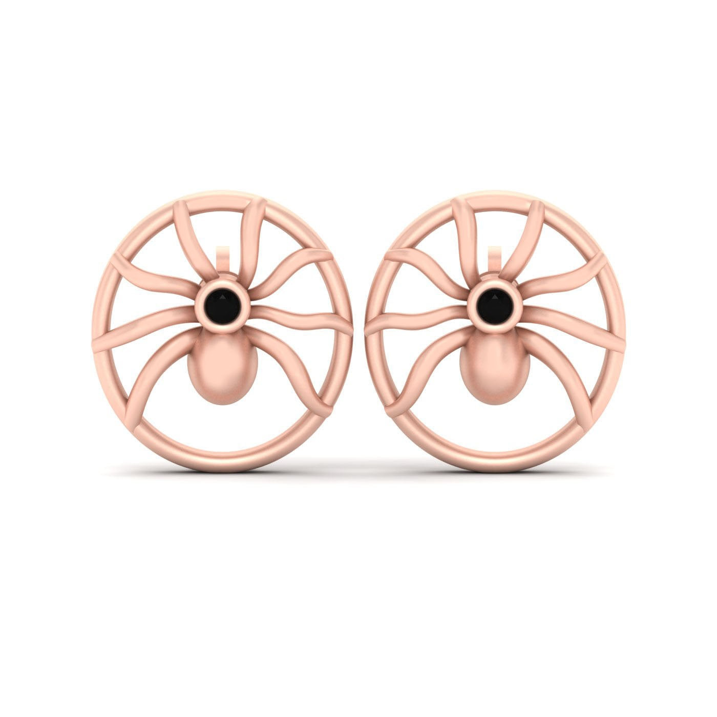 SILVER SPIDER STUD EARRINGS