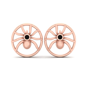 SILVER SPIDER STUD EARRINGS