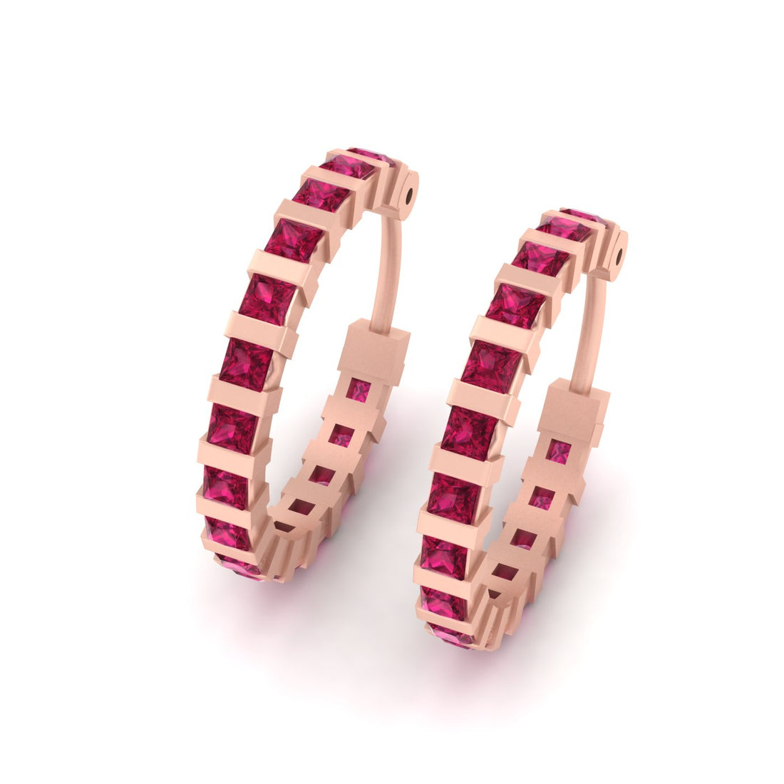 RUBY ENGAGEMENT HOOP EARRINGS