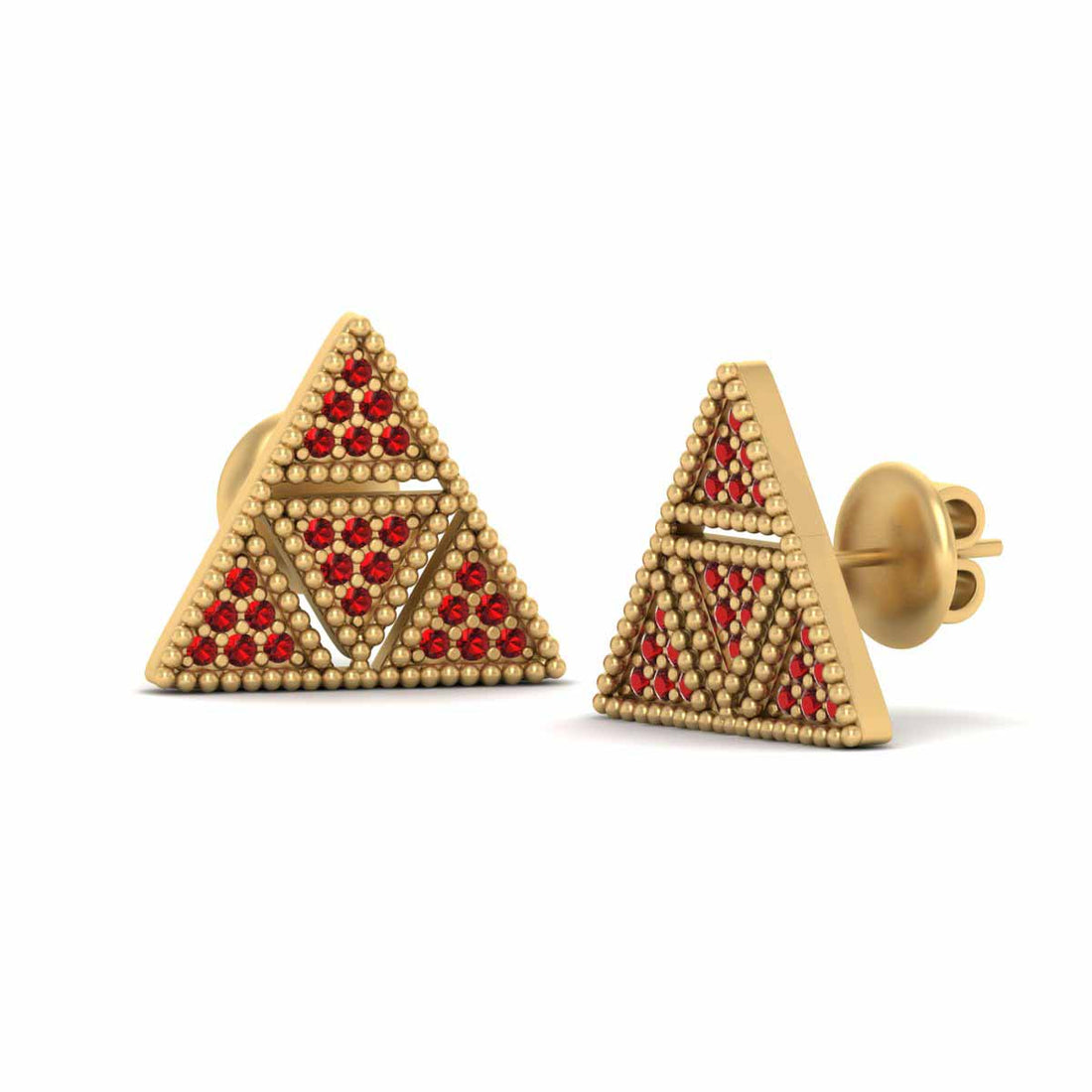 RED DIAMOND TRIANGLE EARRINGS