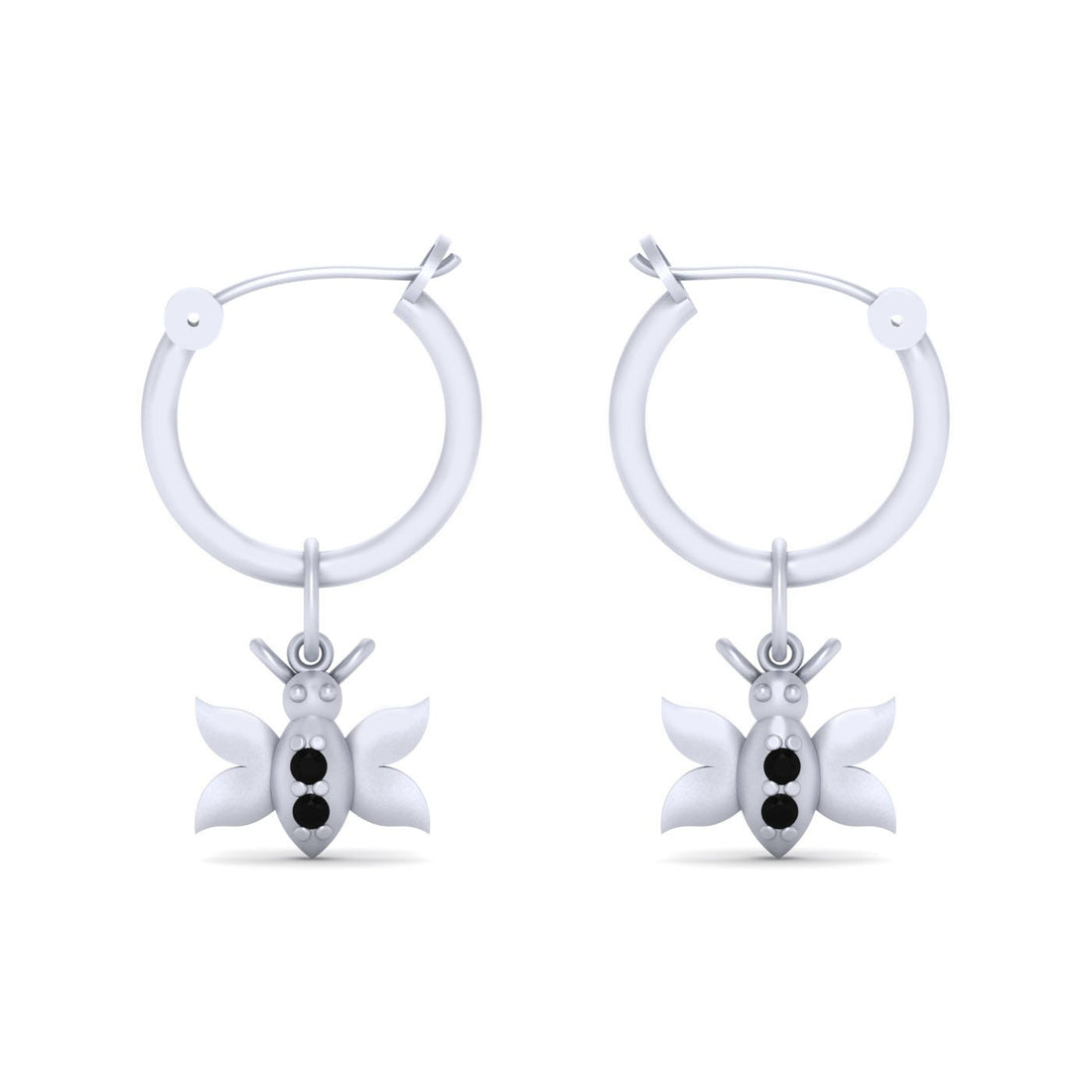WHITE GOLD BUTTERFLY EARRINGS