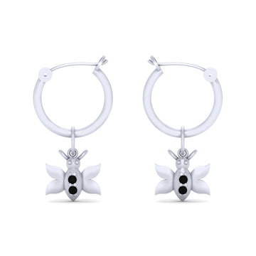 WHITE GOLD BUTTERFLY EARRINGS