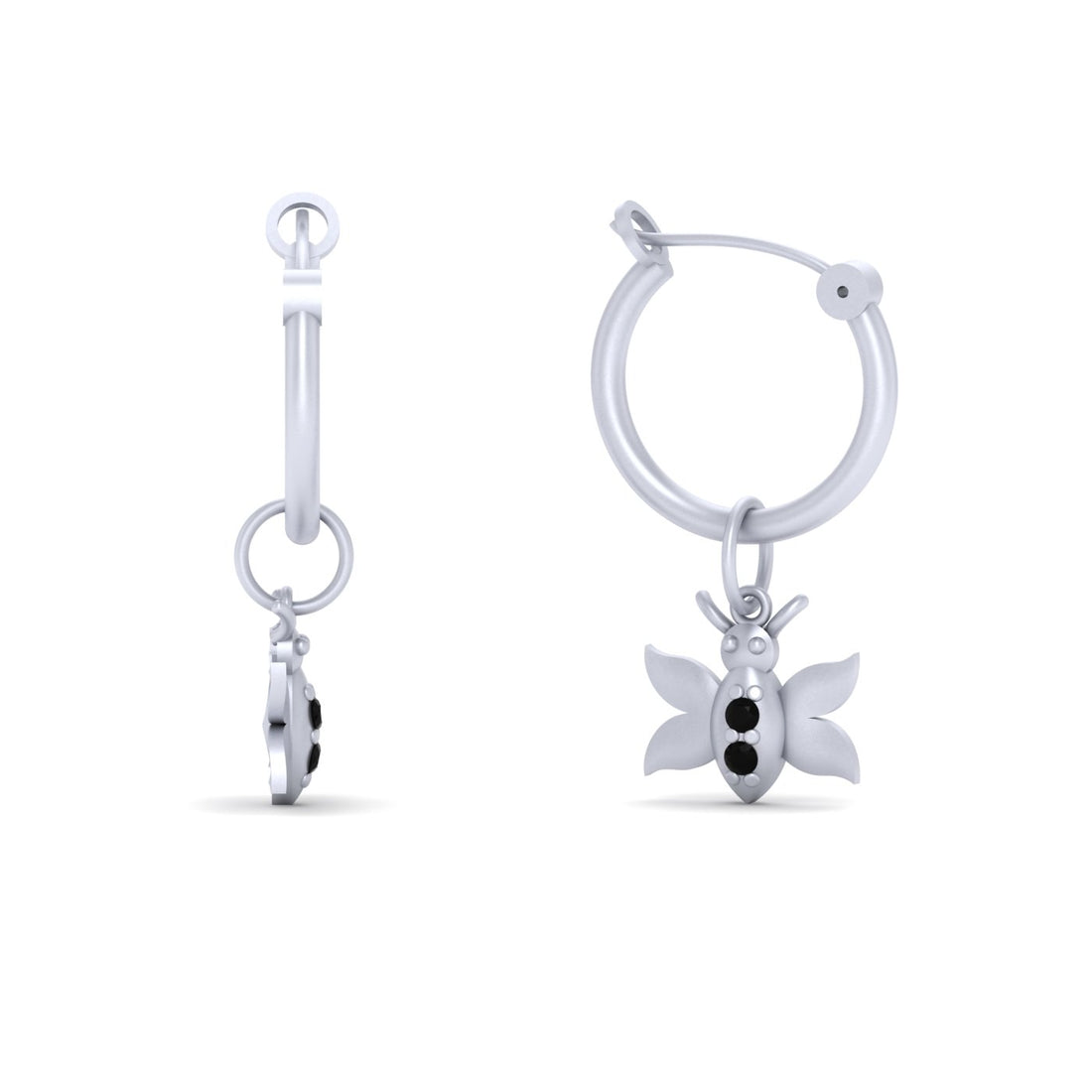 WHITE GOLD BUTTERFLY EARRINGS