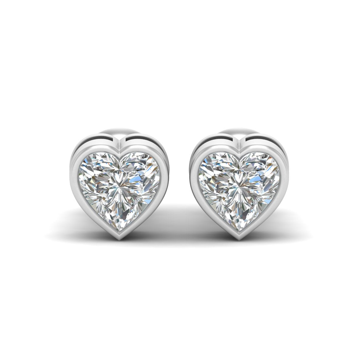 SOLITAIRE DIAMOND HEART EARRINGS