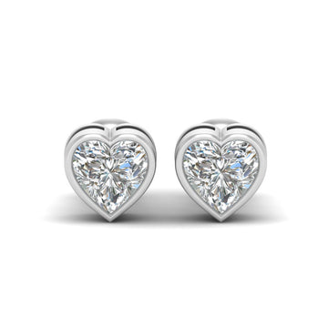 SOLITAIRE DIAMOND HEART EARRINGS