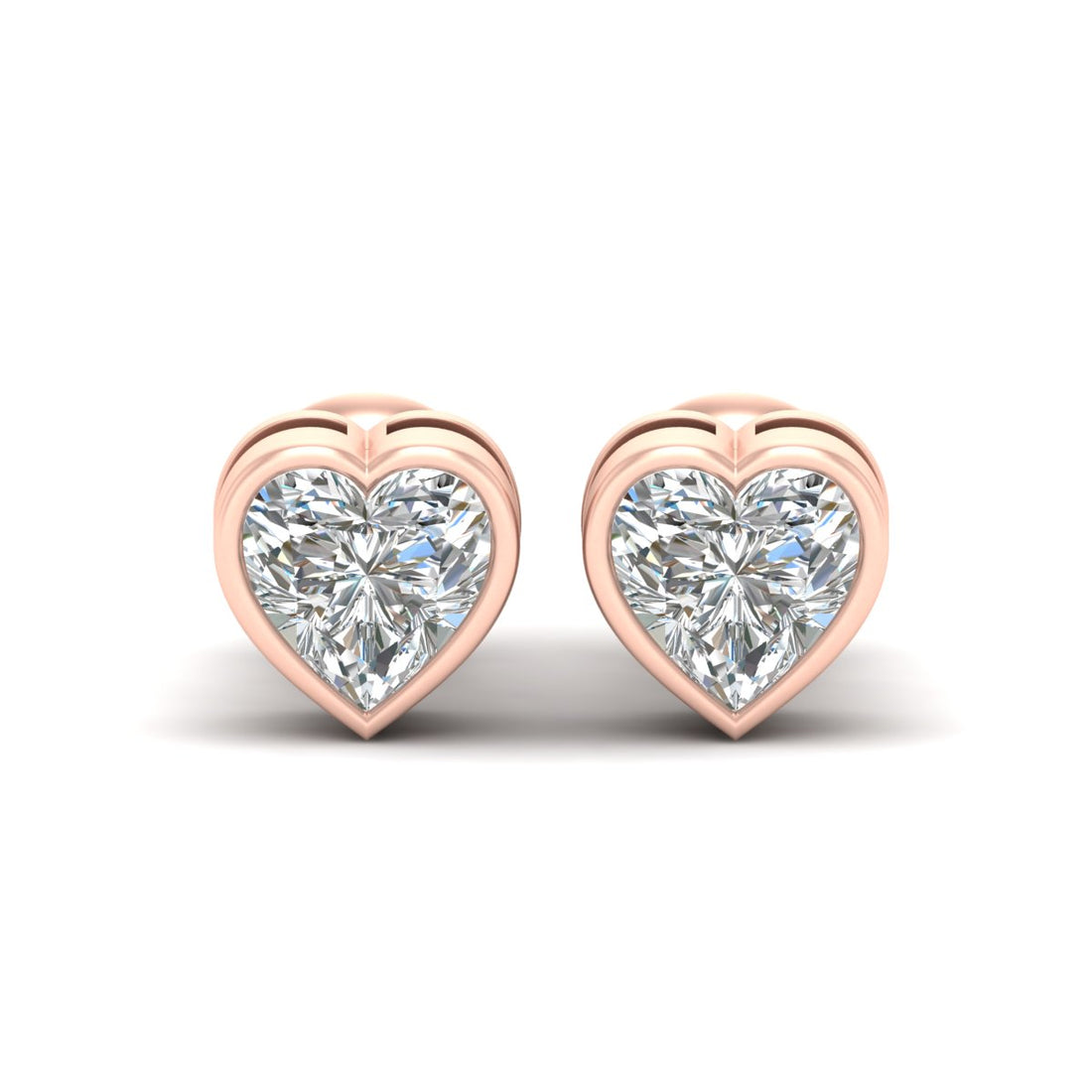 SOLITAIRE DIAMOND HEART EARRINGS