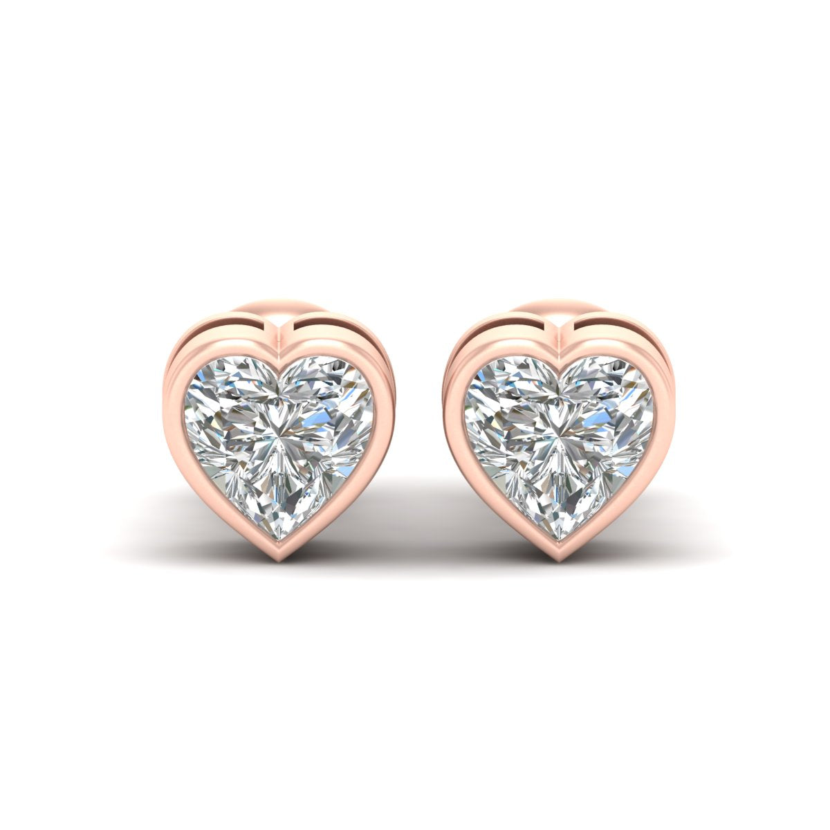 SOLITAIRE DIAMOND HEART EARRINGS