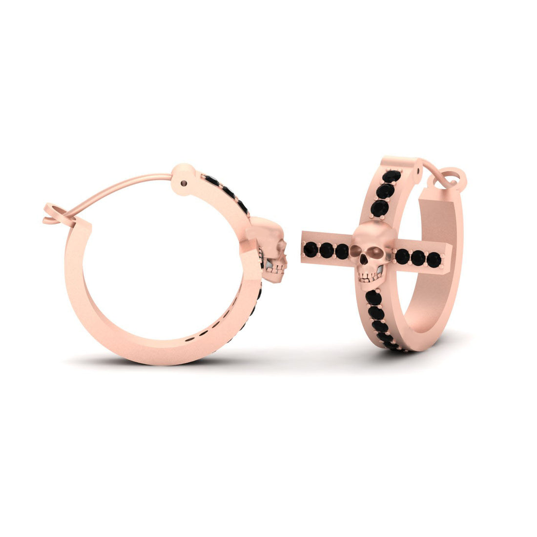 BLACK DIAMOND SKULL EARRINGS
