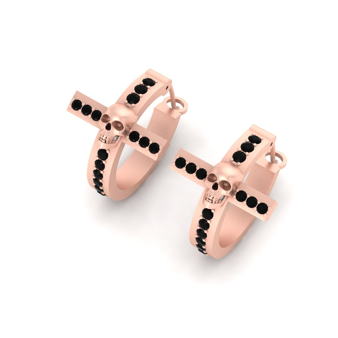 BLACK DIAMOND SKULL EARRINGS