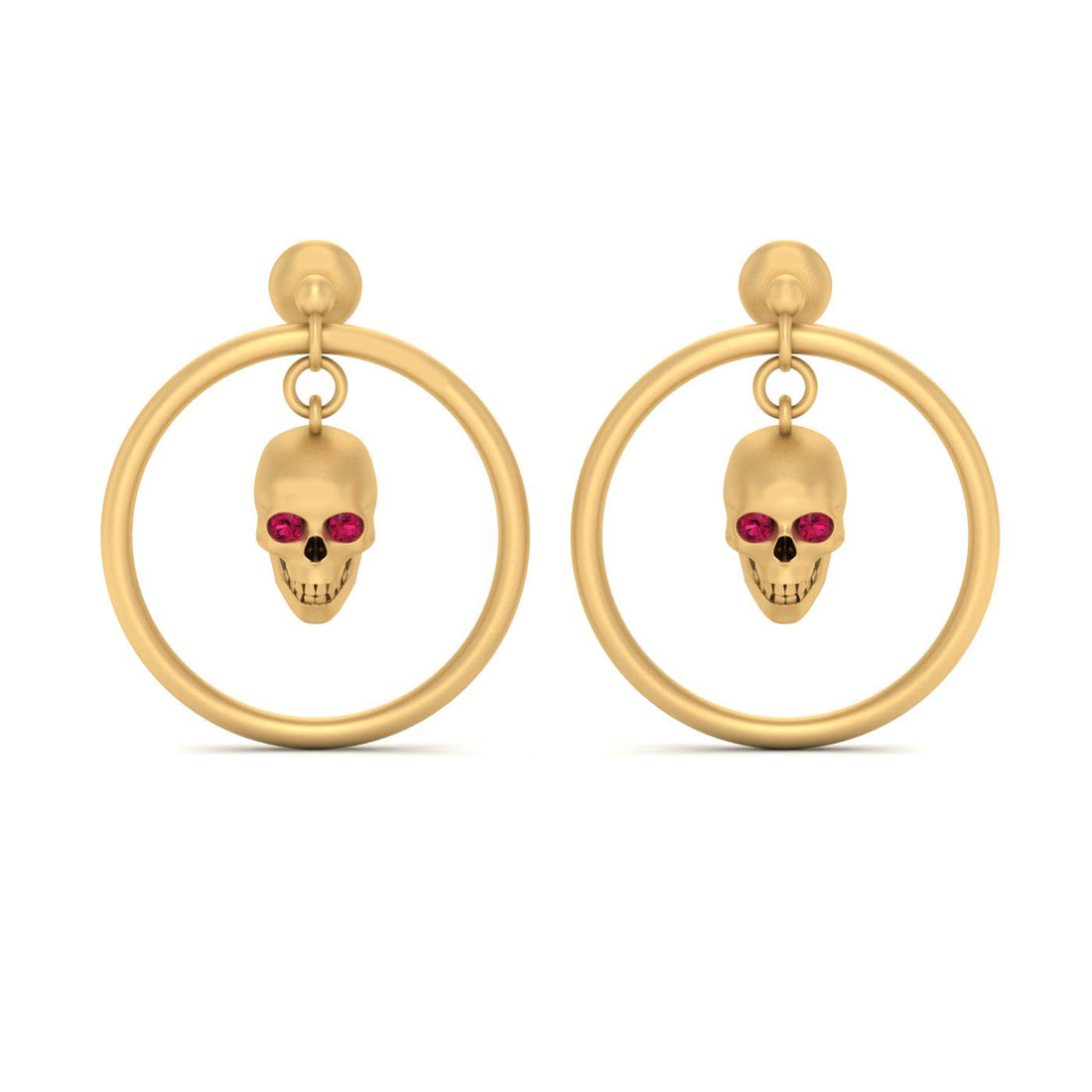 GOLD DANGLE SKULL EARRINGS