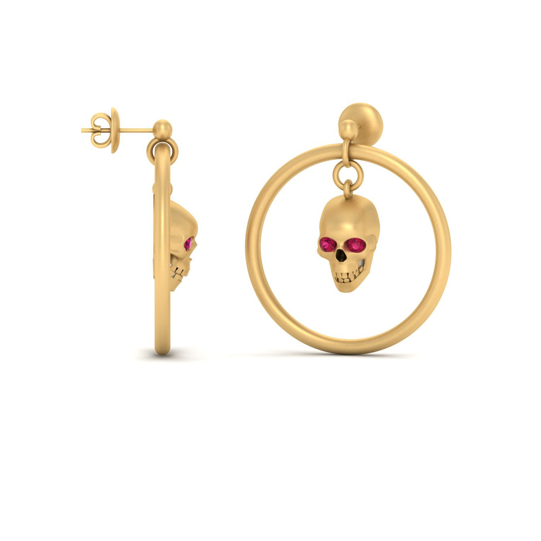 GOLD DANGLE SKULL EARRINGS