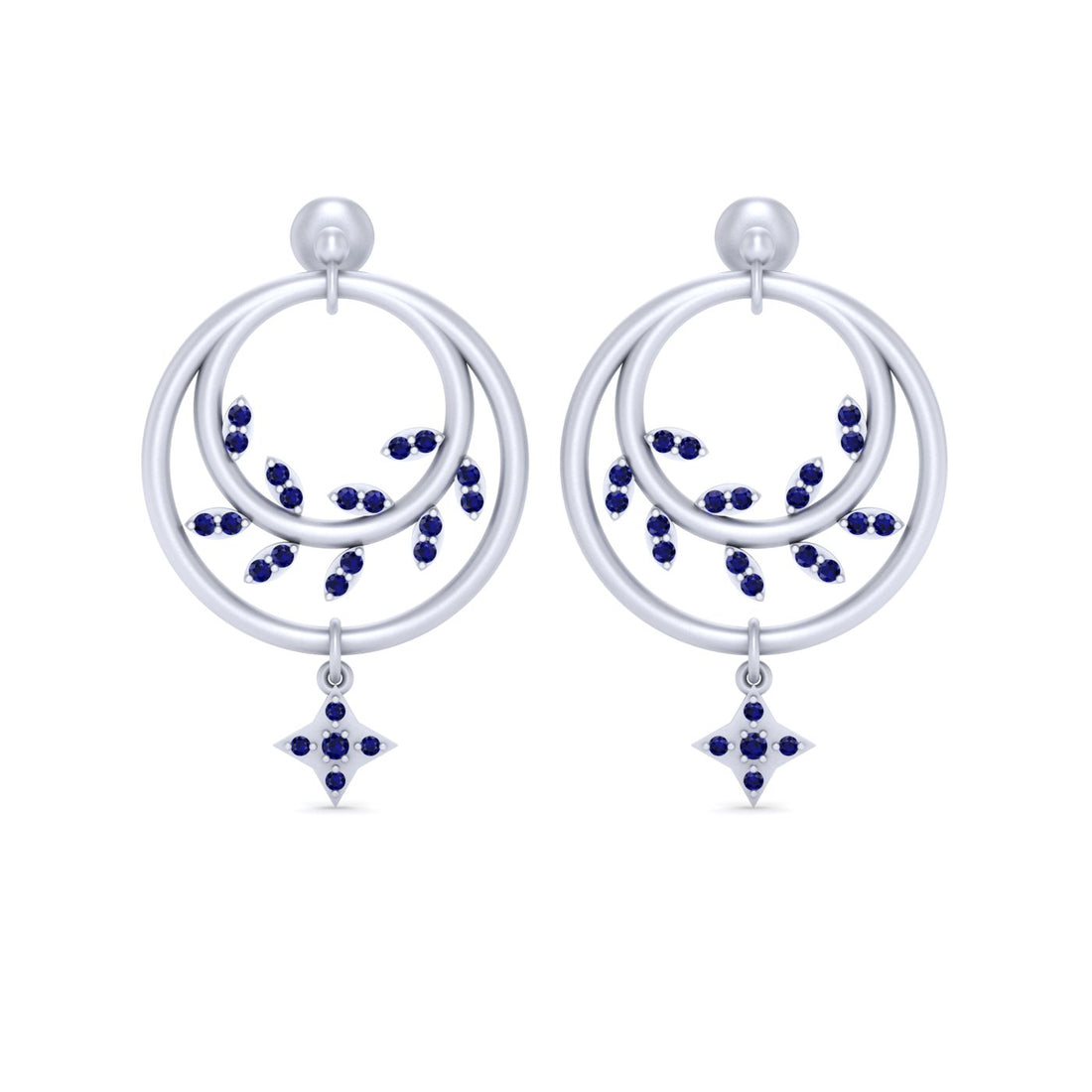 WHITE GOLD LEAF EARRINGS