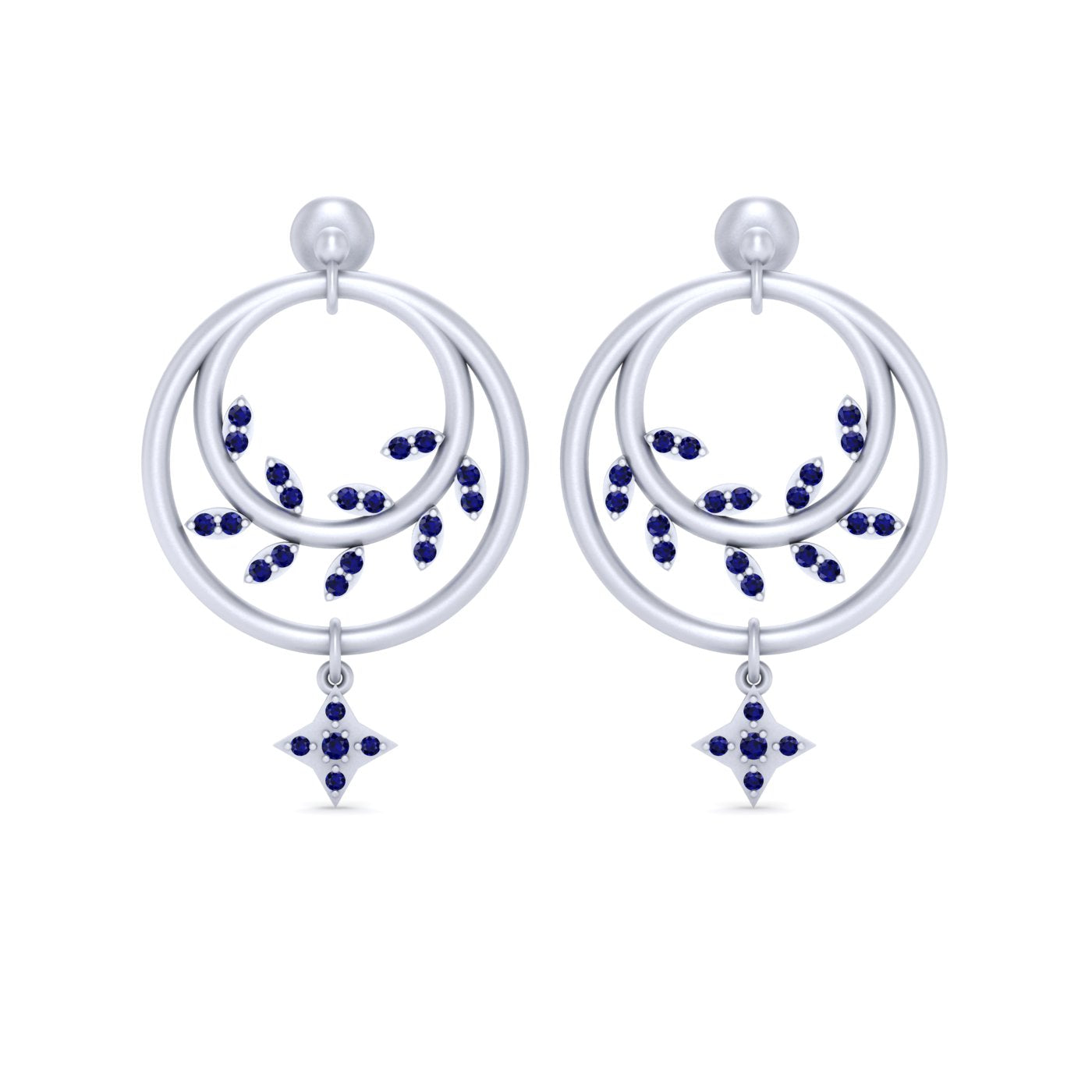 WHITE GOLD LEAF EARRINGS
