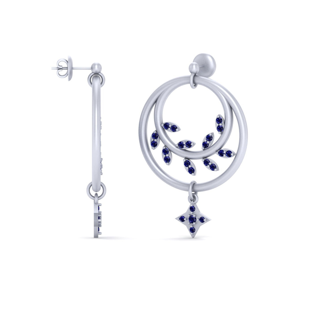 WHITE GOLD LEAF EARRINGS