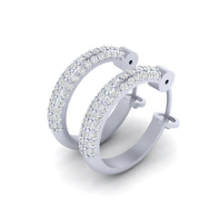 Diamond Hoop Earrings Gold Simulated Diamond Wedding Earrings