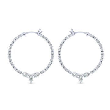 PEAR DIAMOND HOOP EARRINGS
