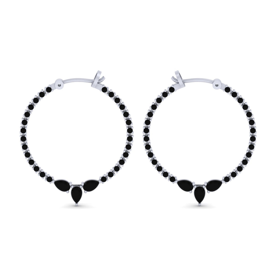 BLACK DIAMOND WEDDING EARRINGS
