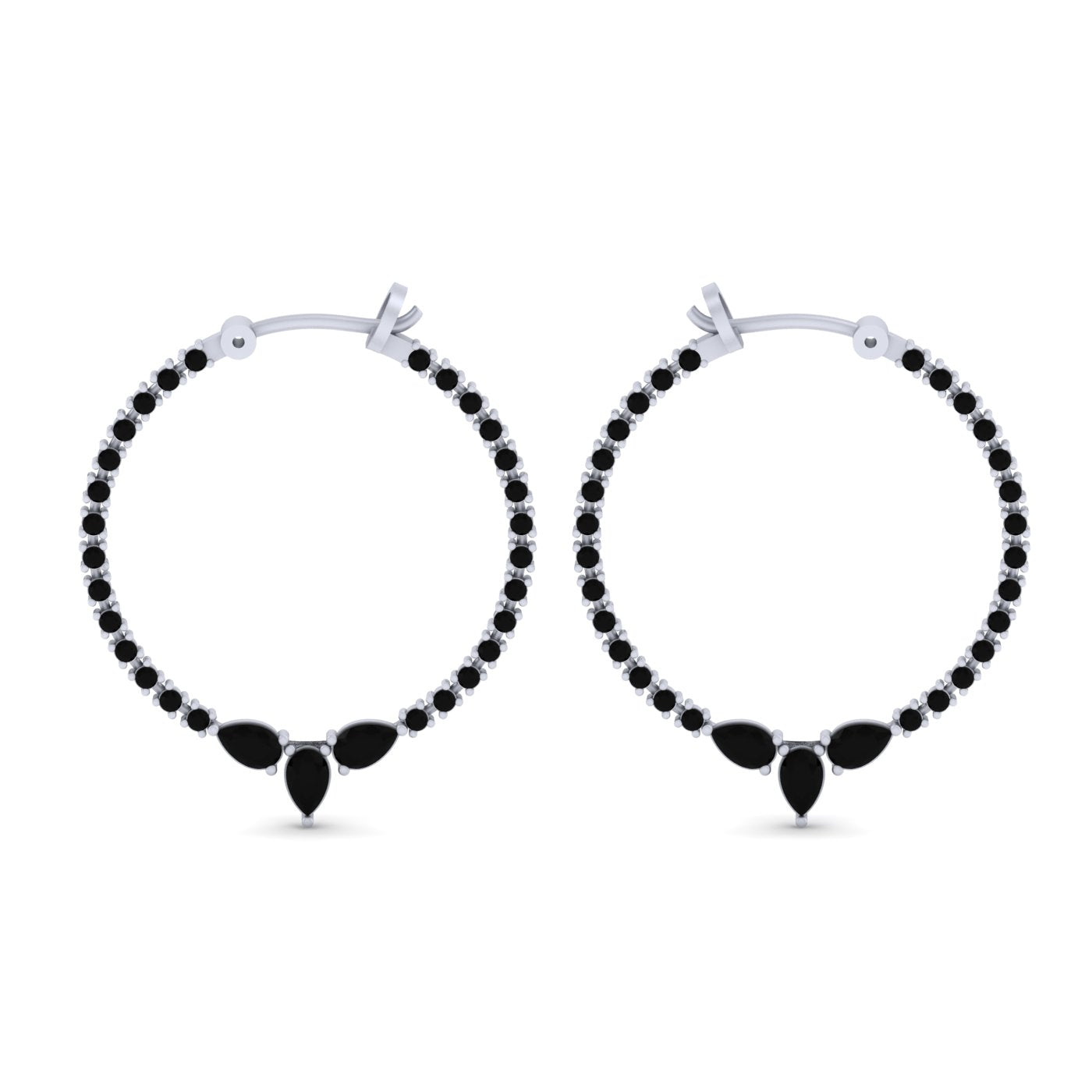 BLACK DIAMOND WEDDING EARRINGS