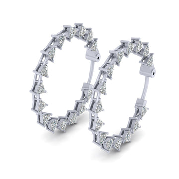 TRILLION DIAMOND HOOP EARRINGS