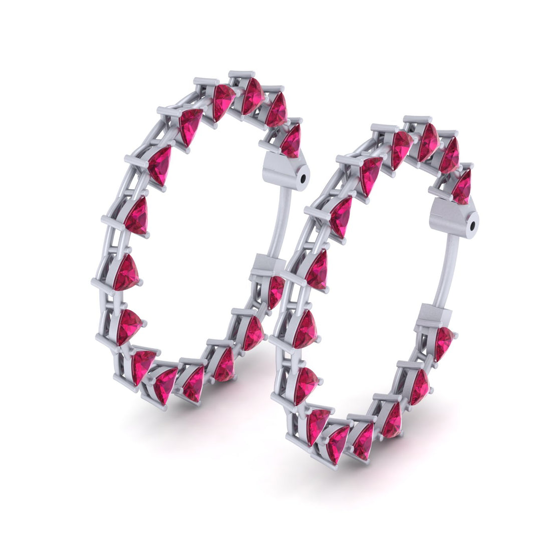 RUBY HOOP WEDDING EARRINGS