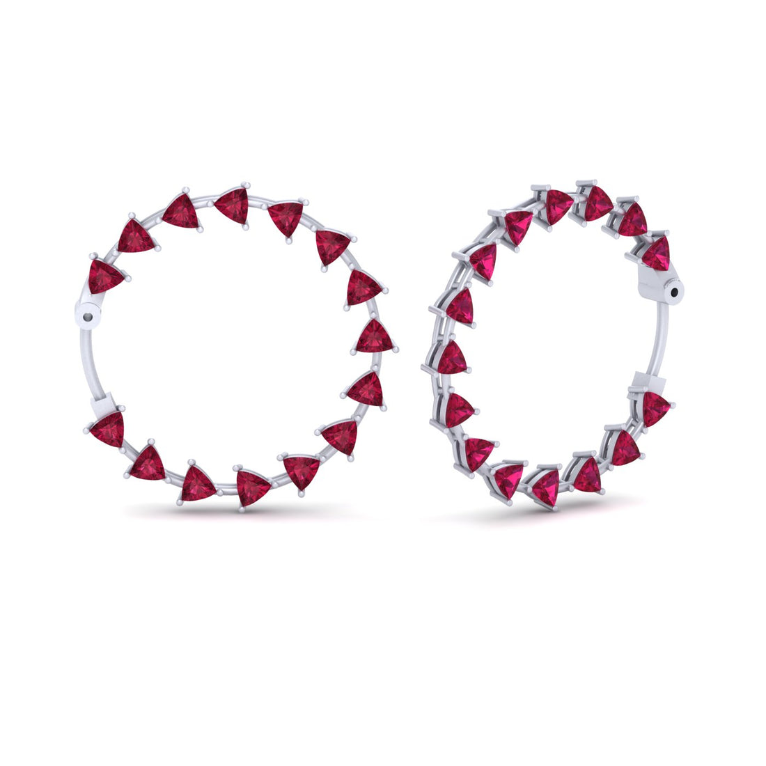 RUBY HOOP WEDDING EARRINGS