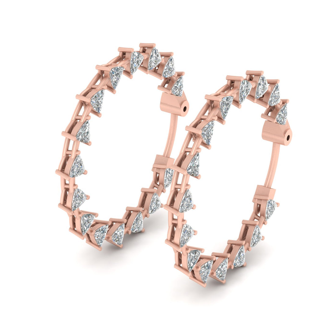 TRILLION DIAMOND HOOP EARRINGS