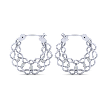 DIAMOND INTERTWINED EARRINGS SILVER