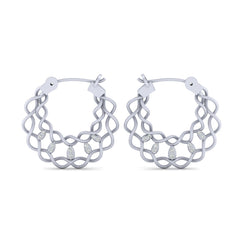 Diamond Intertwined Earrings Silver Hoop Wedding Earrings Jewelry
