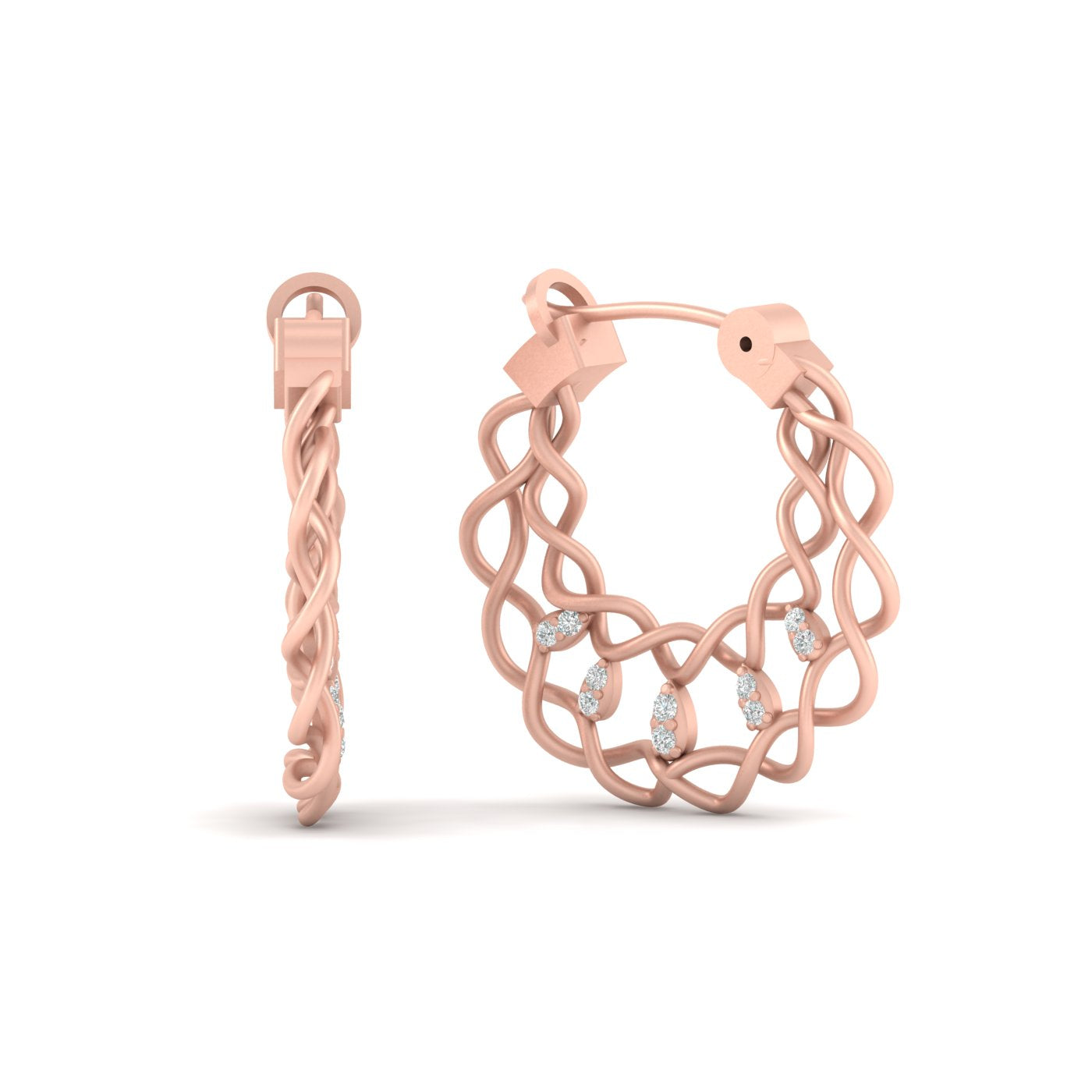 DIAMOND INTERTWINED EARRINGS SILVER
