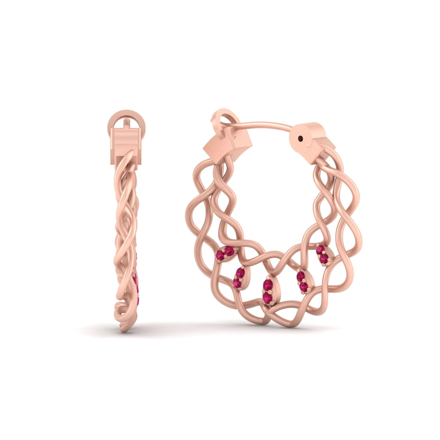 PINK DIAMOND ENTWINED EARRINGS