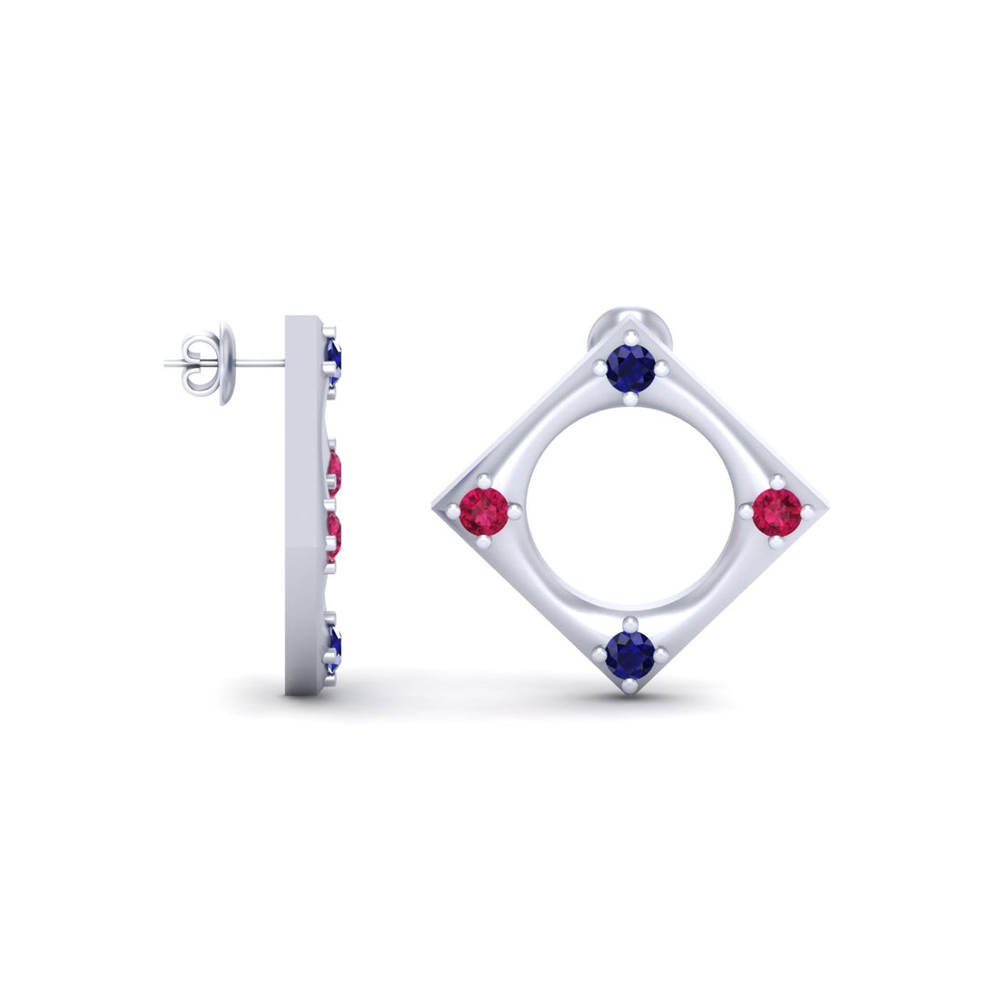 SQUIRCLE EARRINGS SILVER
