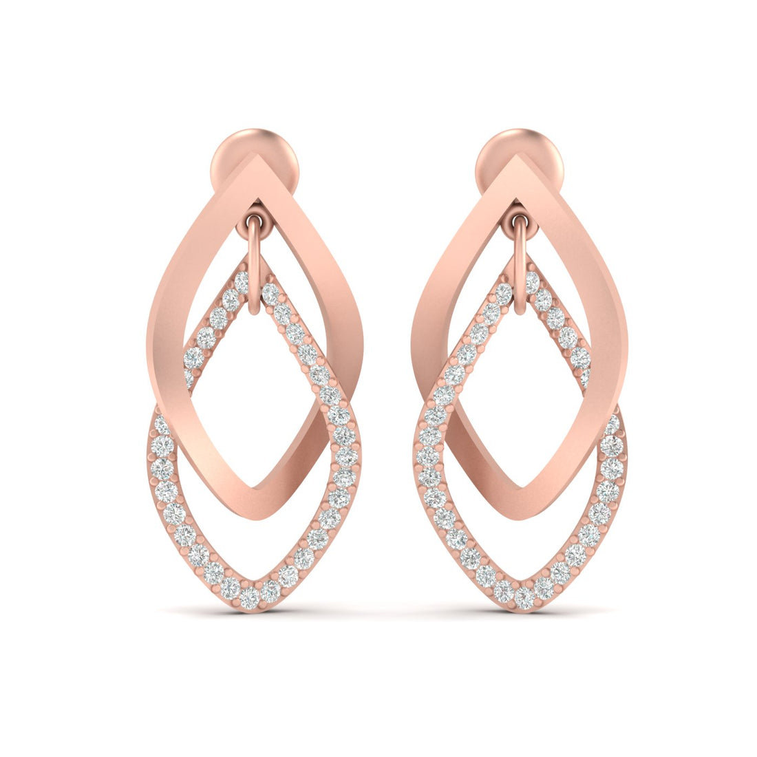 ROSE GOLD INTERLOCKING EARRINGS