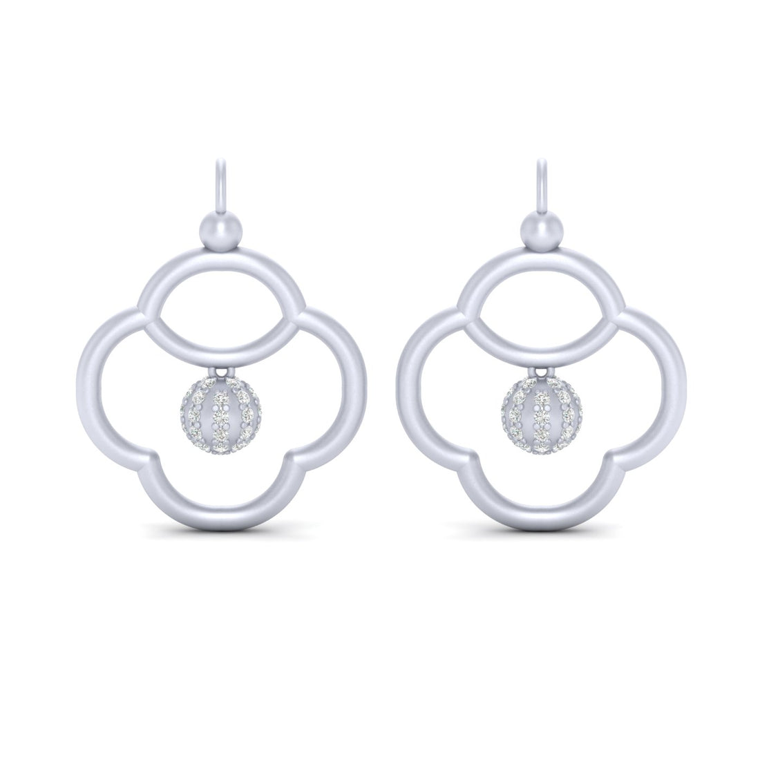 CLUSTER DIAMOND BALL EARRINGS