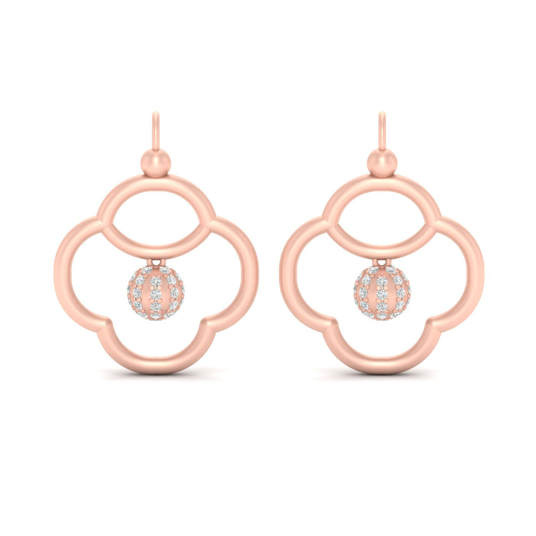 CLUSTER DIAMOND BALL EARRINGS