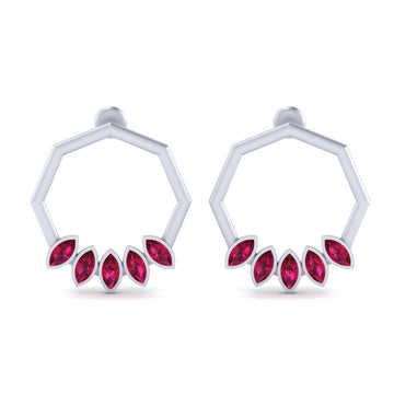 RUBY DANGLE WEDDING EARRINGS
