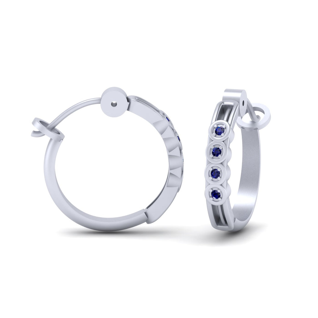 BLUE SAPPHIRE HOOP EARRINGS